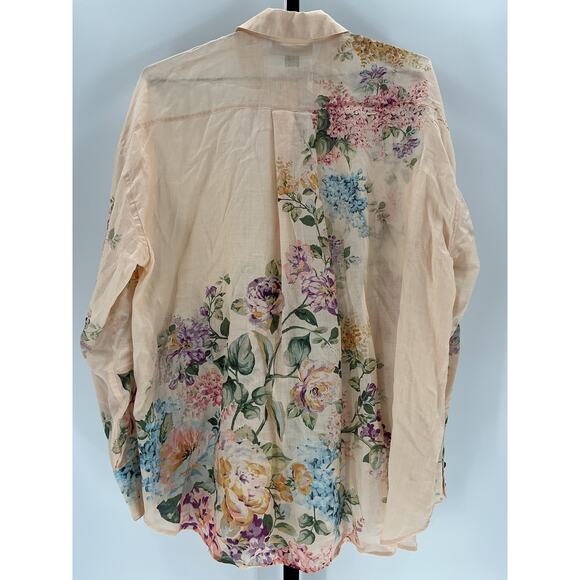 Zimmermann 'Halliday' Cream Ramie Relaxed Shirt Size 2 - Picture 4 of 4